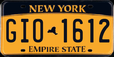 NY license plate GIO1612