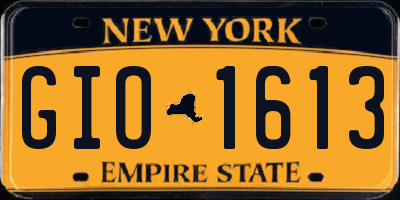 NY license plate GIO1613