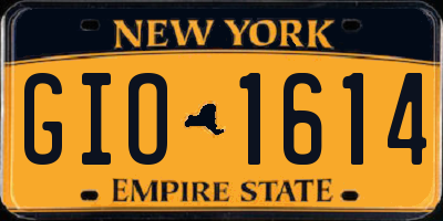 NY license plate GIO1614
