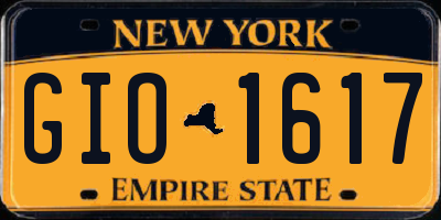 NY license plate GIO1617