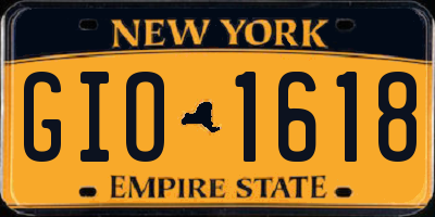 NY license plate GIO1618