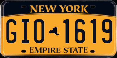 NY license plate GIO1619