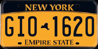 NY license plate GIO1620