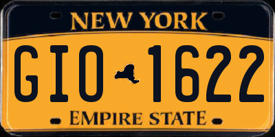 NY license plate GIO1622