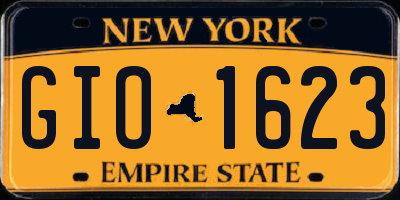 NY license plate GIO1623
