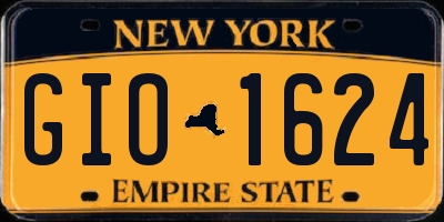 NY license plate GIO1624