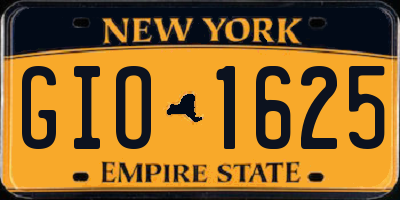 NY license plate GIO1625
