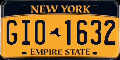 NY license plate GIO1632