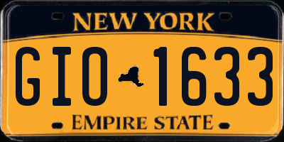 NY license plate GIO1633