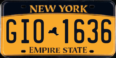 NY license plate GIO1636