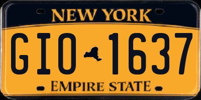 NY license plate GIO1637