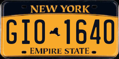 NY license plate GIO1640