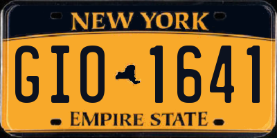 NY license plate GIO1641