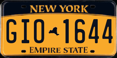 NY license plate GIO1644