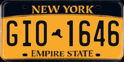 NY license plate GIO1646