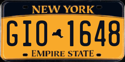 NY license plate GIO1648