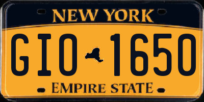 NY license plate GIO1650