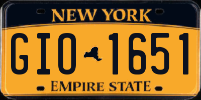 NY license plate GIO1651