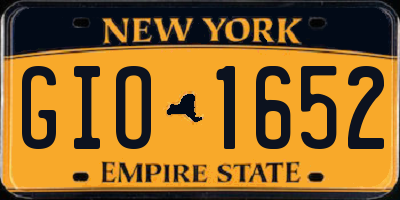 NY license plate GIO1652