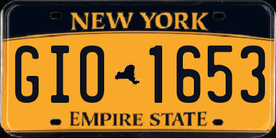 NY license plate GIO1653