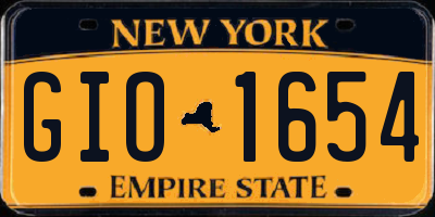 NY license plate GIO1654