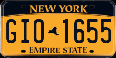 NY license plate GIO1655
