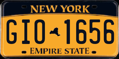 NY license plate GIO1656