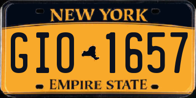 NY license plate GIO1657