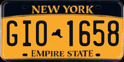 NY license plate GIO1658
