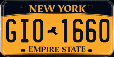 NY license plate GIO1660