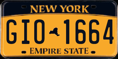NY license plate GIO1664