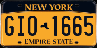 NY license plate GIO1665