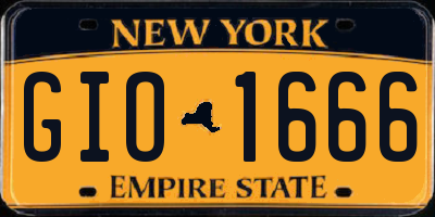 NY license plate GIO1666