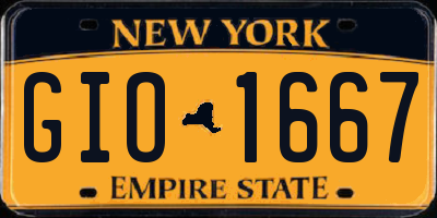 NY license plate GIO1667