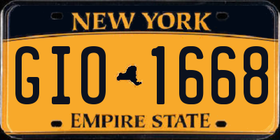 NY license plate GIO1668