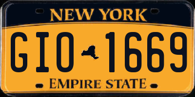 NY license plate GIO1669