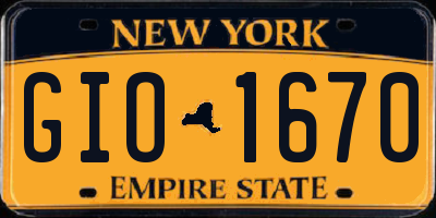 NY license plate GIO1670