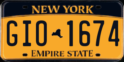 NY license plate GIO1674