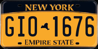 NY license plate GIO1676