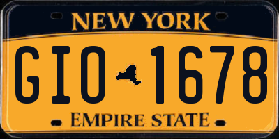 NY license plate GIO1678