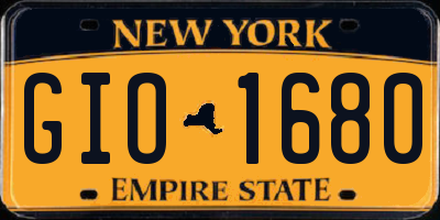 NY license plate GIO1680