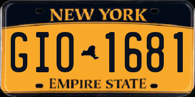 NY license plate GIO1681