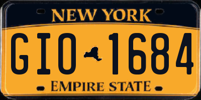NY license plate GIO1684