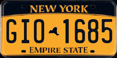 NY license plate GIO1685
