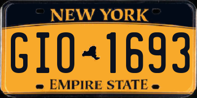 NY license plate GIO1693