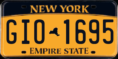 NY license plate GIO1695