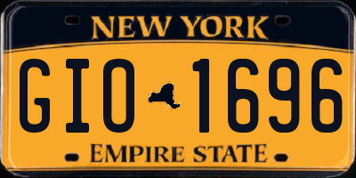 NY license plate GIO1696
