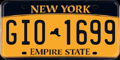 NY license plate GIO1699