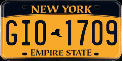 NY license plate GIO1709