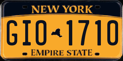 NY license plate GIO1710